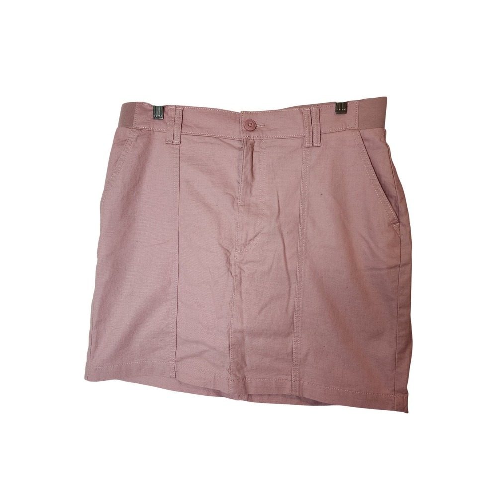 Lee Womens Dusty Rose Pink Denim Mini Skort Elastic Back Waist Size 12 112366409